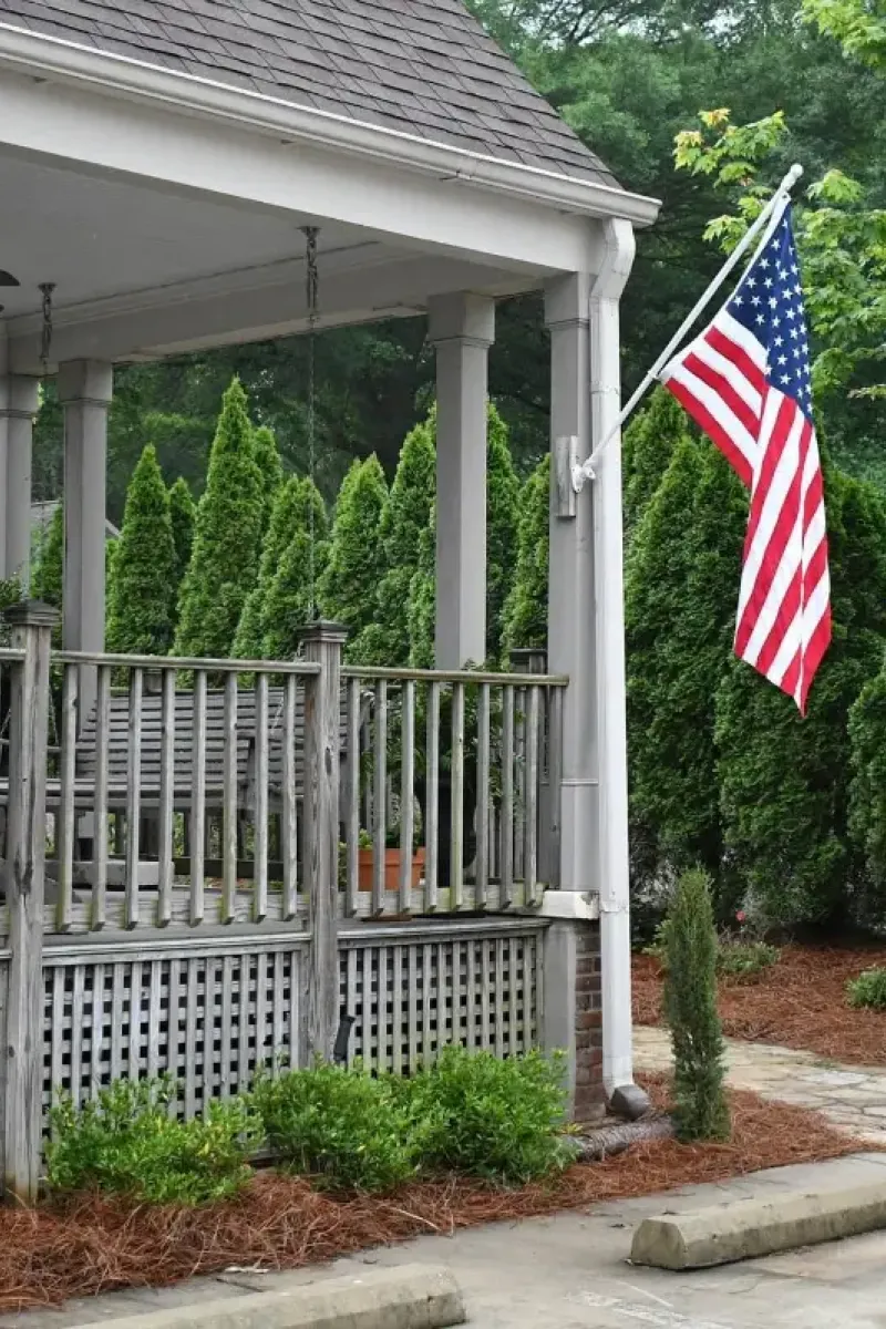 Burch Realty Office in Hernando with American Flag